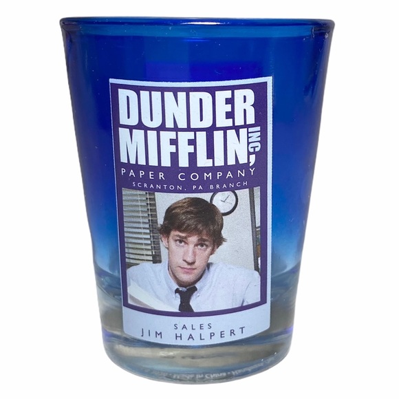 The Office Employees Blue Mini Glass Set of 4 - Picture 7 of 12